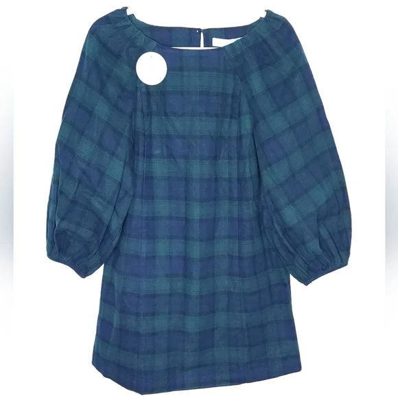 NWT Hill House The Araminta Stewart Dress Blackwatch Plaid Tartan Mini Dress XS - Picture 2 of 9